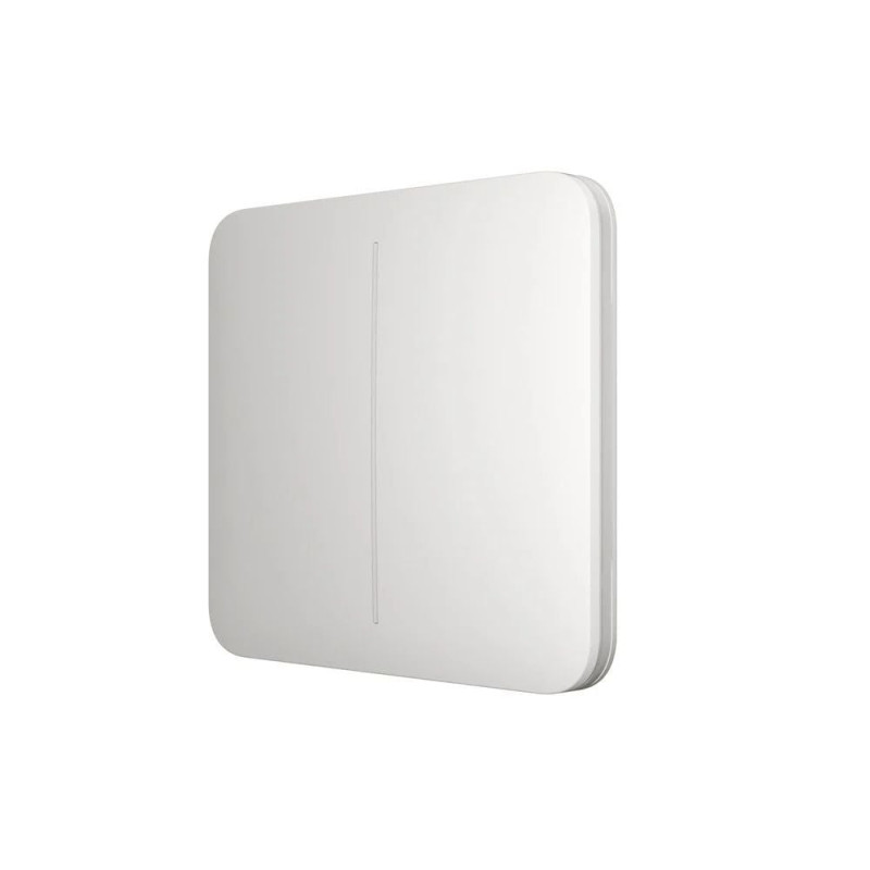 Розумний двоклавішний прохідний вимикач Ajax LightSwitch (2-gang/2-way) Jeweller (white/білий)