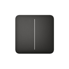 Розумний двоклавішний прохідний вимикач Ajax LightSwitch (2-gang/2-way) Jeweller (black/чорний)