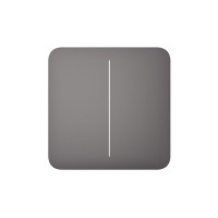 Розумний двоклавішний прохідний вимикач Ajax LightSwitch (2-gang/2-way) Jeweller (grey/сірий)