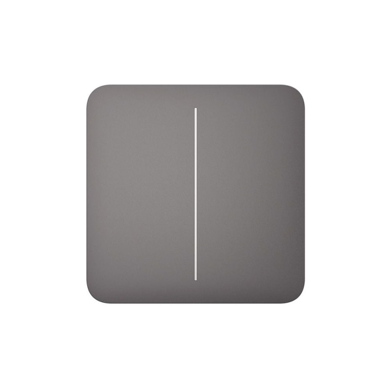 Розумний двоклавішний прохідний вимикач Ajax LightSwitch (2-gang/2-way) Jeweller (grey/сірий)