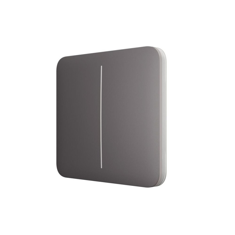 Розумний двоклавішний прохідний вимикач Ajax LightSwitch (2-gang/2-way) Jeweller (grey/сірий)