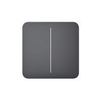 Розумний двоклавішний прохідний вимикач Ajax LightSwitch (2-gang/2-way) Jeweller (graphite/графіт)