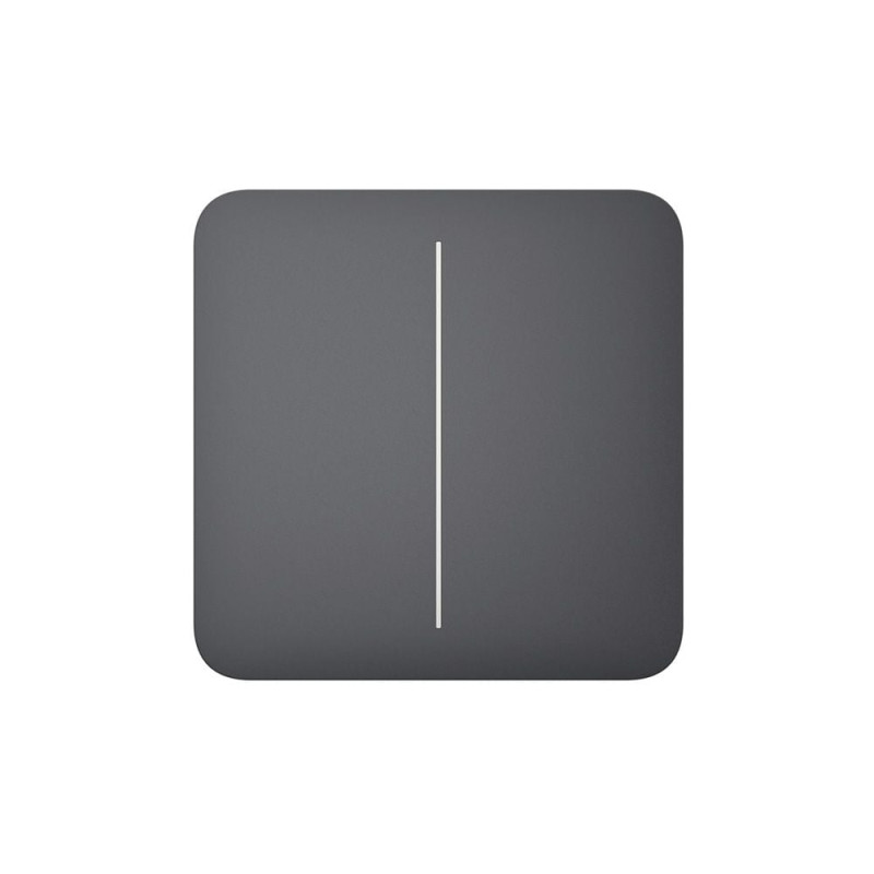 Розумний двоклавішний прохідний вимикач Ajax LightSwitch (2-gang/2-way) Jeweller (graphite/графіт)