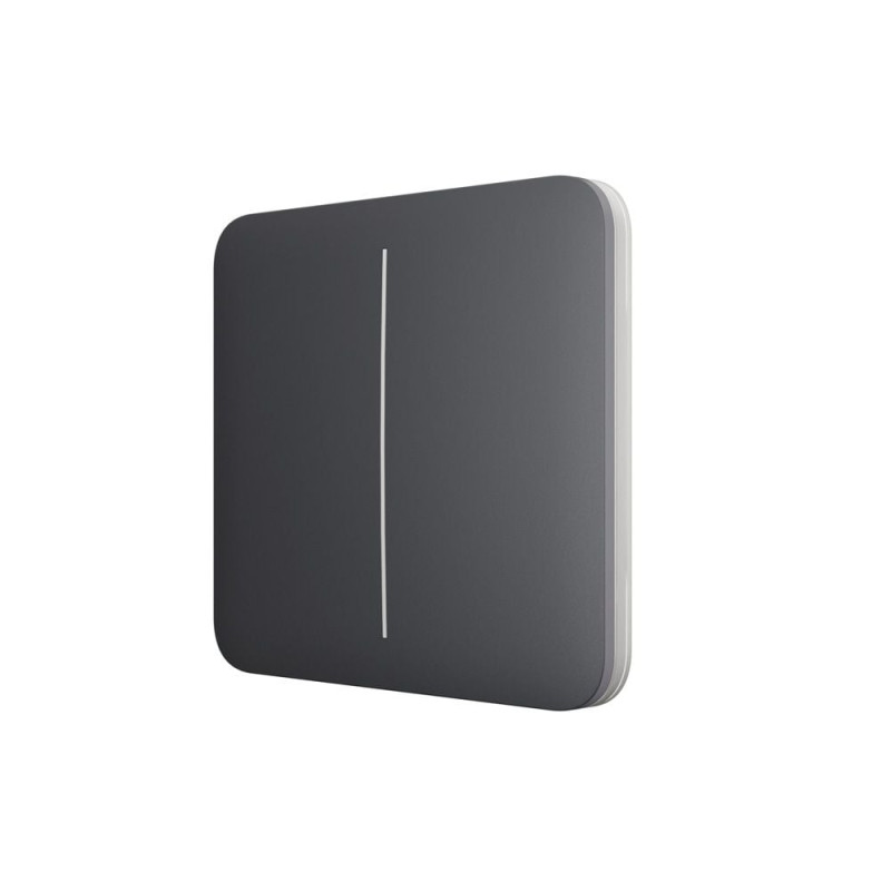 Розумний двоклавішний прохідний вимикач Ajax LightSwitch (2-gang/2-way) Jeweller (graphite/графіт)