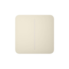 Розумний двоклавішний прохідний вимикач Ajax LightSwitch (2-gang/2-way) Jeweller (ivory/слонова кістка)
