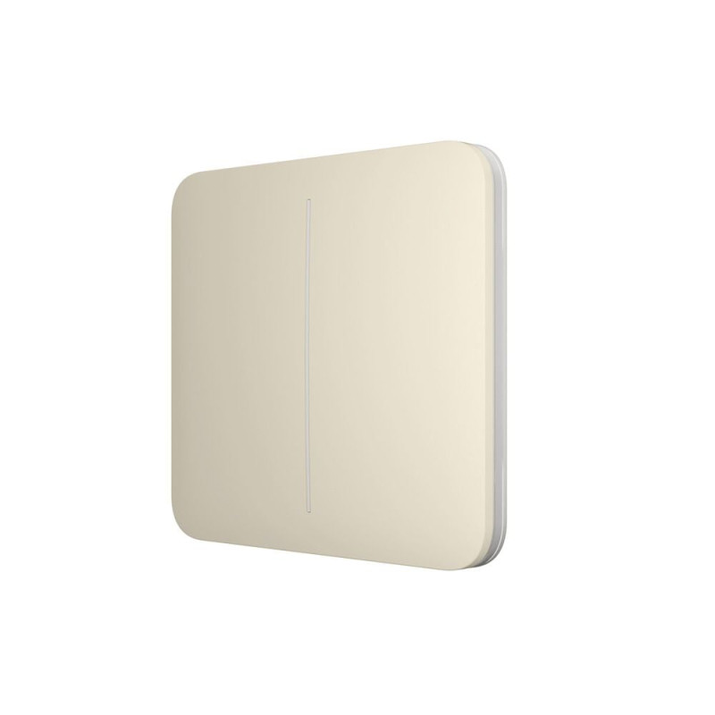 Розумний двоклавішний прохідний вимикач Ajax LightSwitch (2-gang/2-way) Jeweller (ivory/слонова кістка)