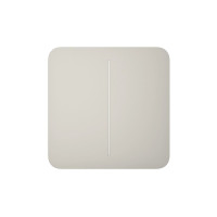 Розумний двоклавішний прохідний вимикач Ajax LightSwitch (2-gang/2-way) Jeweller (oyster/устричний)