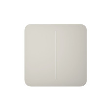 Розумний двоклавішний прохідний вимикач Ajax LightSwitch (2-gang/2-way) Jeweller (oyster/устричний)