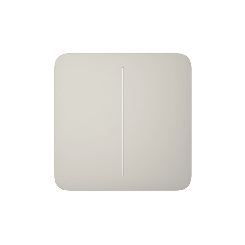 Розумний двоклавішний прохідний вимикач Ajax LightSwitch (2-gang/2-way) Jeweller (oyster/устричний)