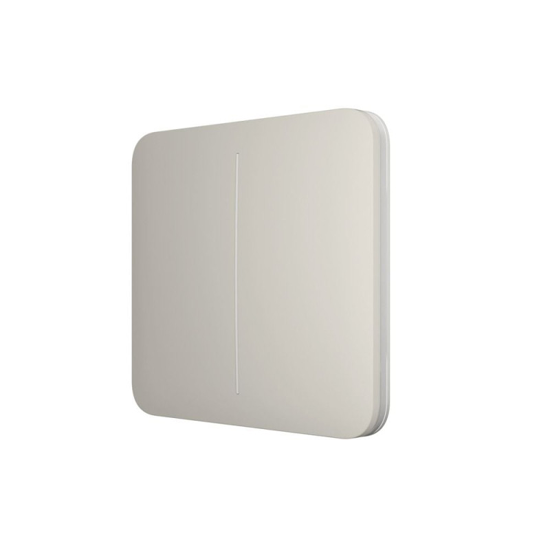 Розумний двоклавішний прохідний вимикач Ajax LightSwitch (2-gang/2-way) Jeweller (oyster/устричний)