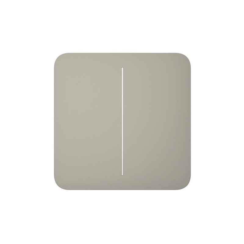 Розумний двоклавішний прохідний вимикач Ajax LightSwitch (2-gang/2-way) Jeweller (olive/оливковий)