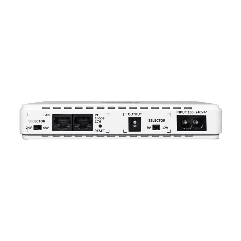 Джерело безперебійного живлення DC UPS Trinix TRX-MUPS-1748 PoE (10000mAh) 5V/9V/12V/24V/48V/PoE 1Gbps, Li-ion 4*2.5Ah, для роутера і медіаконвертера