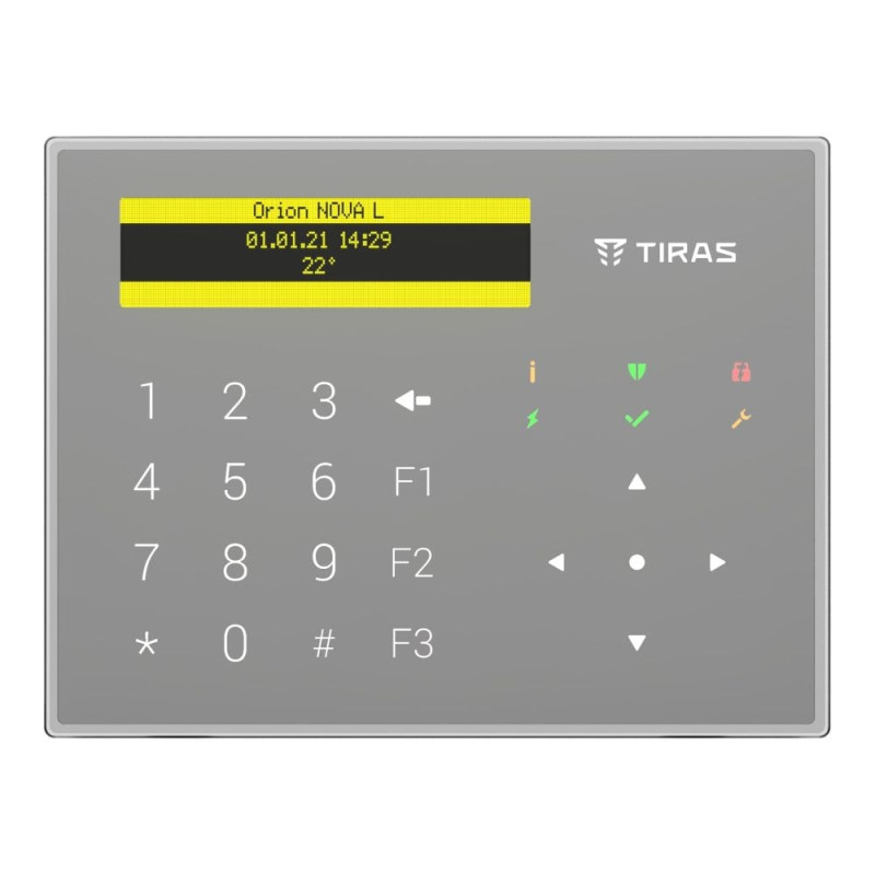 Клавіатура Tiras K-GLCD+ Grey з OLED-дисплеєм та зчитувачем NFC/Mifare