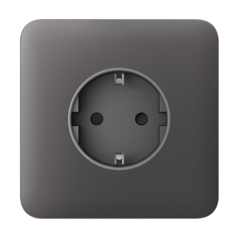 Фронтальна панель Ajax SoloCover (basic) [type F] grey/сіра для розетки Outlet (type F)