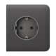 Фронтальна панель Ajax SideCover (basic) [type F] grey/сіра для розетки Outlet (type F)