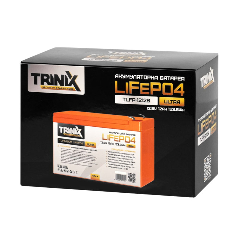 Акумуляторна батарея літій-залізо-фосфатна 12.8В 12А*год Trinix TLFP-1212S Ultra LiFePO4 (Orange)
