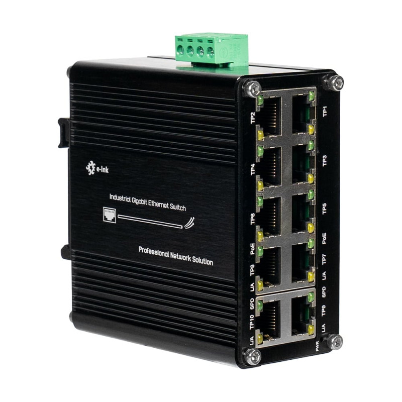 PoE-комутатор 10-портовий E-LINK LNK-IMC010GP з 8 портами PoE