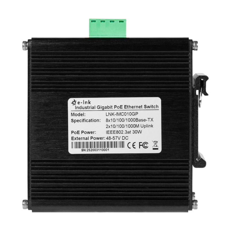 PoE-комутатор 10-портовий E-LINK LNK-IMC010GP з 8 портами PoE