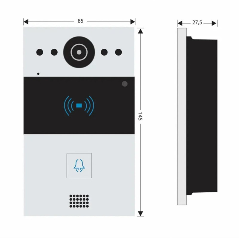IP-відеопанель 2Mp Akuvox R20A-2 SIP зі зчитувачем EM-Marine / Mifare / NFC, 2-дротове підключення