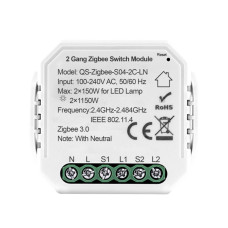Розумне реле на 2 канали Akubela QS-Zigbee-S04-2C-LN
