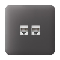 Фронтальна панель Ajax SoloCover (LAN) grey/сіра для інтернет-розетки Outlet (LAN)