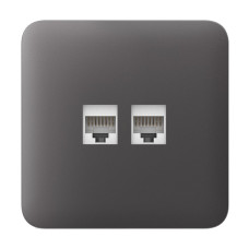 Фронтальна панель Ajax SoloCover (LAN) grey/сіра для інтернет-розетки Outlet (LAN)