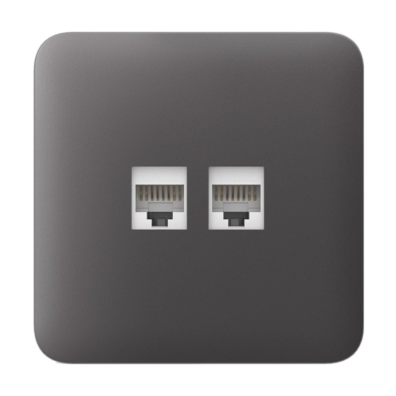 Фронтальна панель Ajax SoloCover (LAN) grey/сіра для інтернет-розетки Outlet (LAN)