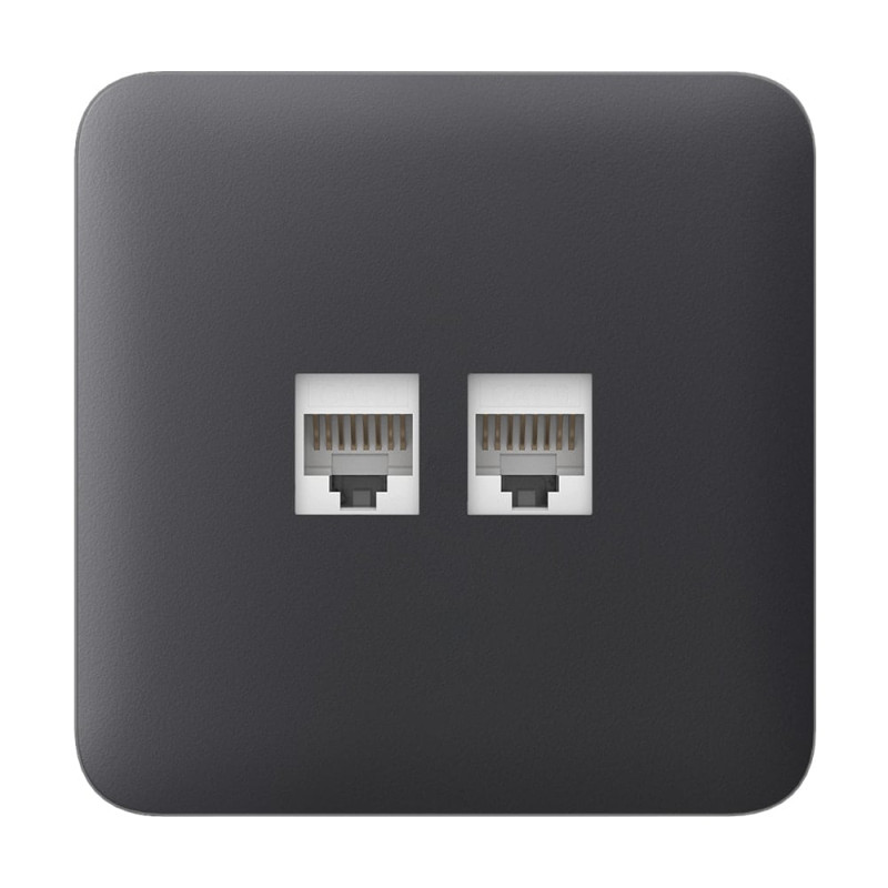 Фронтальна панель Ajax SoloCover (LAN) graphite/графіт для інтернет-розетки Outlet (LAN)