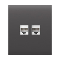 Фронтальна панель Ajax CenterCover (LAN) grey/сіра для інтернет-розетки Outlet (LAN)