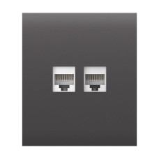 Фронтальна панель Ajax CenterCover (LAN) grey/сіра для інтернет-розетки Outlet (LAN)