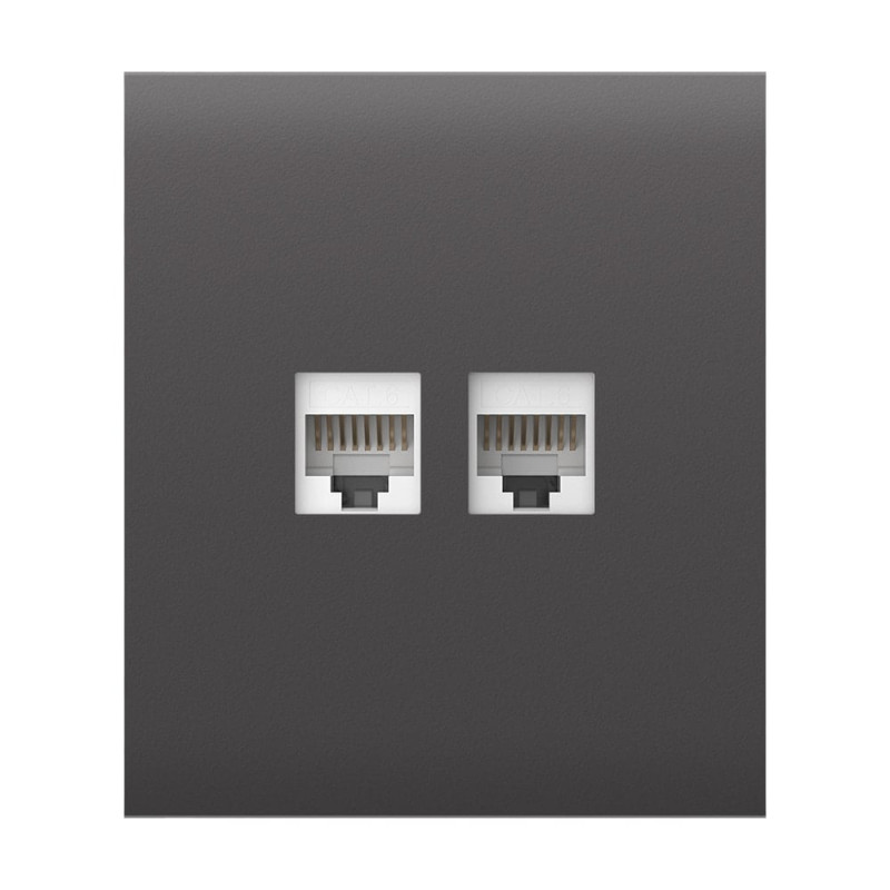Фронтальна панель Ajax CenterCover (LAN) grey/сіра для інтернет-розетки Outlet (LAN)