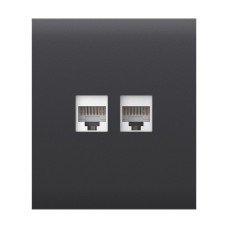Фронтальна панель Ajax CenterCover (LAN) graphite/графіт для інтернет-розетки Outlet (LAN)