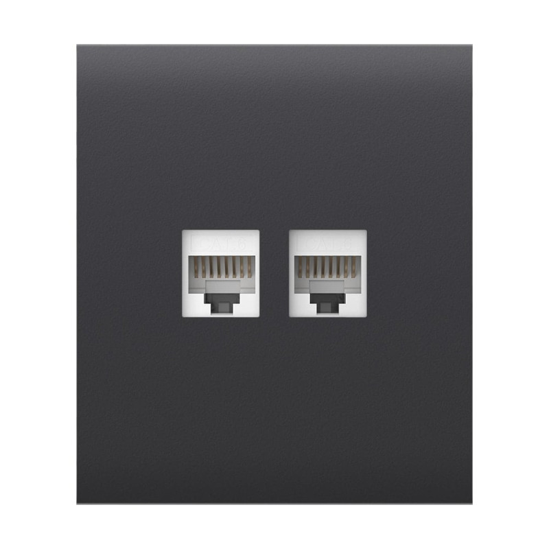 Фронтальна панель Ajax CenterCover (LAN) graphite/графіт для інтернет-розетки Outlet (LAN)