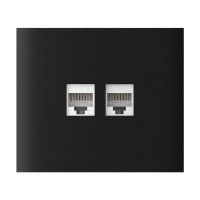 Фронтальна панель Ajax CenterCover (LAN) vertical black/чорна для інтернет-розетки Outlet (LAN)