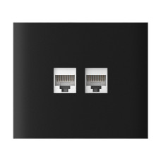 Фронтальна панель Ajax CenterCover (LAN) vertical black/чорна для інтернет-розетки Outlet (LAN)
