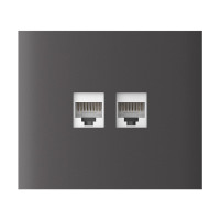 Фронтальна панель Ajax CenterCover (LAN) vertical grey/сіра для інтернет-розетки Outlet (LAN)