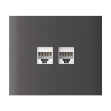 Фронтальна панель Ajax CenterCover (LAN) vertical grey/сіра для інтернет-розетки Outlet (LAN)