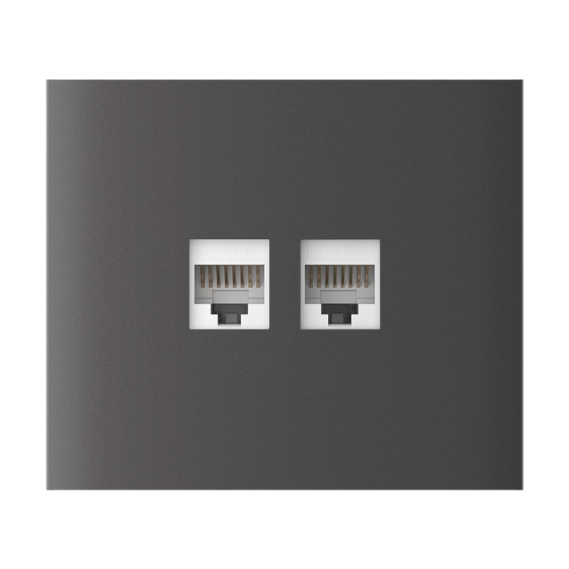 Фронтальна панель Ajax CenterCover (LAN) vertical grey/сіра для інтернет-розетки Outlet (LAN)