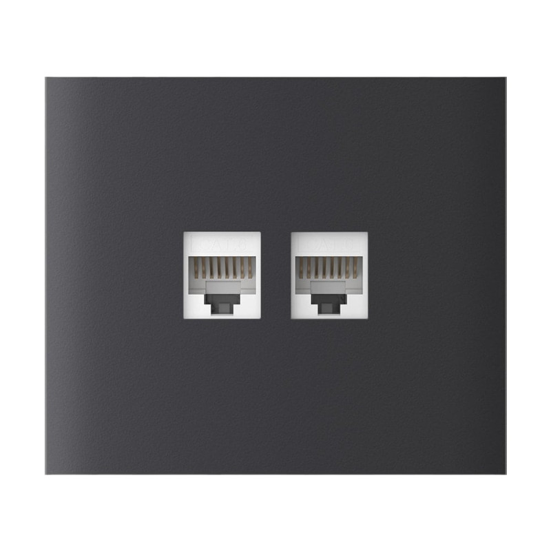 Фронтальна панель Ajax CenterCover (LAN) vertical graphite/графіт для інтернет-розетки Outlet (LAN)