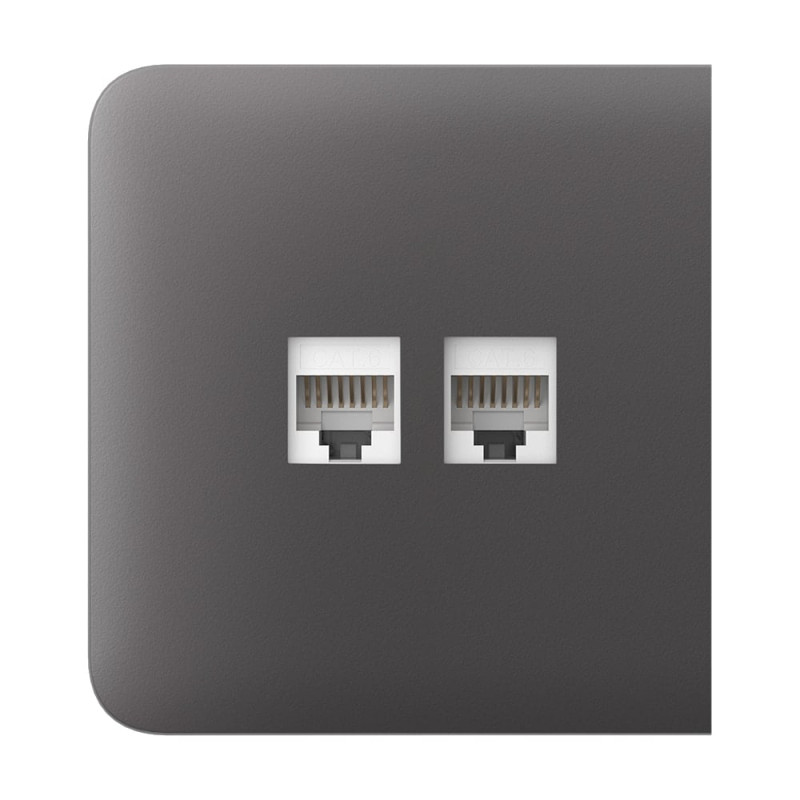 Фронтальна панель Ajax SideCover (LAN) grey/сіра для інтернет-розетки Outlet (LAN)