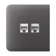 Фронтальна панель Ajax SideCover (LAN) grey/сіра для інтернет-розетки Outlet (LAN)
