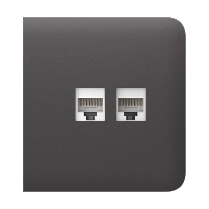 Фронтальна панель Ajax SideCover (LAN) grey/сіра для інтернет-розетки Outlet (LAN)