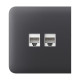 Фронтальна панель Ajax SideCover (LAN) graphite/графіт для інтернет-розетки Outlet (LAN)