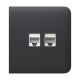 Фронтальна панель Ajax SideCover (LAN) graphite/графіт для інтернет-розетки Outlet (LAN)