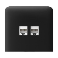 Фронтальна панель Ajax SideCover (LAN) vertical black/чорна для інтернет-розетки Outlet (LAN)