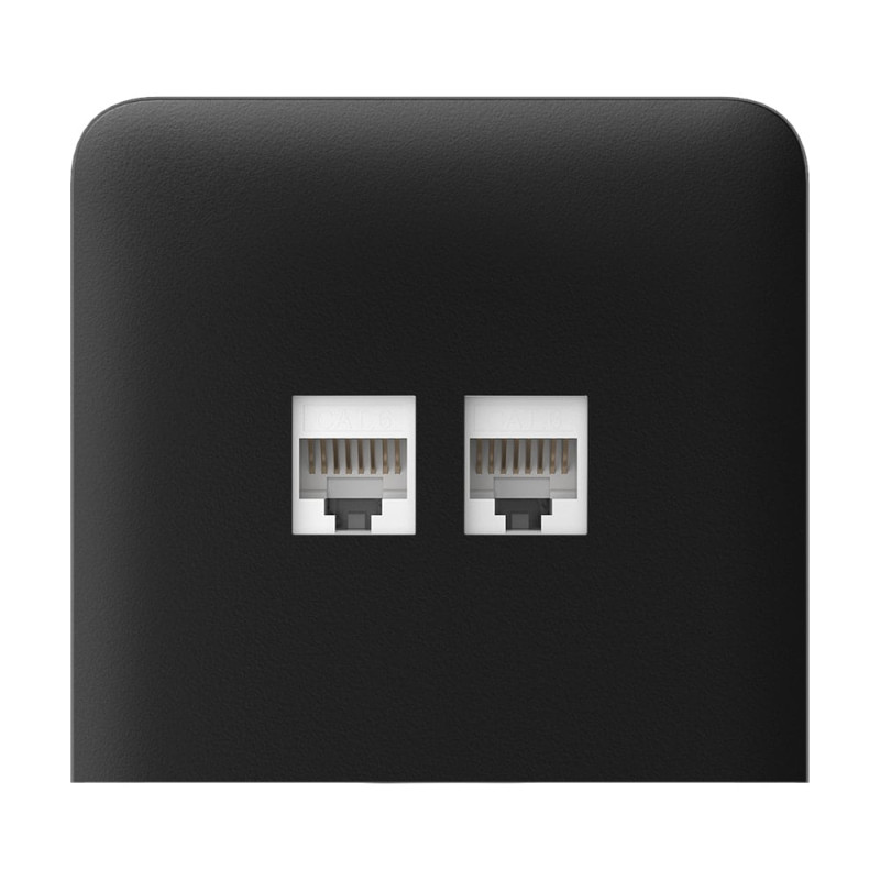 Фронтальна панель Ajax SideCover (LAN) vertical black/чорна для інтернет-розетки Outlet (LAN)