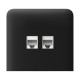 Фронтальна панель Ajax SideCover (LAN) vertical black/чорна для інтернет-розетки Outlet (LAN)