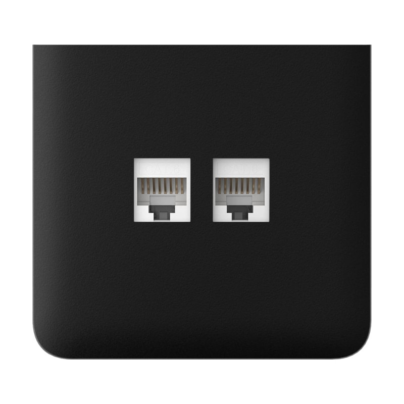 Фронтальна панель Ajax SideCover (LAN) vertical black/чорна для інтернет-розетки Outlet (LAN)