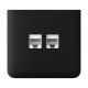 Фронтальна панель Ajax SideCover (LAN) vertical black/чорна для інтернет-розетки Outlet (LAN)