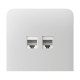 Фронтальна панель Ajax SideCover (LAN) vertical white/біла для інтернет-розетки Outlet (LAN)